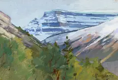 Carl Rungius, Mount Amery, oil on canvas laid on board
