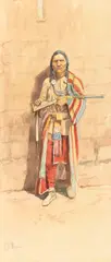 Charles Marion Russell, Indian with His Winchester (ca. 1895), watercolor on paper