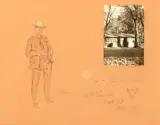 Charles Marion Russell, Self Portrait, 1917, watercolor and photograph on paper