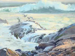 Conrad Schwiering, Surging Sea, 1979, oil on board