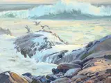 Conrad Schwiering, Surging Sea, 1979, oil on board