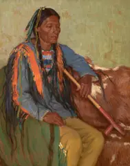 Joseph Henry Sharp, Chief White Weasel, oil on canvas