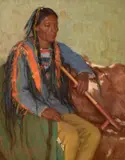 Joseph Henry Sharp, Chief White Weasel, oil on canvas