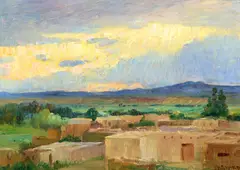 Joseph Henry Sharp, Clearing Storm, New Mexico, oil on canvas