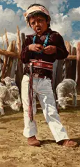 Ray Swanson, Tonalea Boy, 1990, oil on canvas laid on board