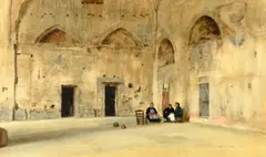 Donald Teague, Three Ladies of Lérida, watercolor on paper