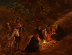 Frederick Arthur Verner, Campfire, 1882, oil on board