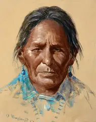 Olaf Wieghorst, Portrait of a Navajo Woman, oil on board