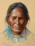 Olaf Wieghorst, Portrait of a Navajo Woman, oil on board