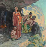 E. Irving Couse, The Sun Worshippers – Walnut Canyon, Arizona (ca. 1919)