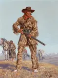 Joe Ruiz Grandee, Mountain Man and Wife, oil on canvas
