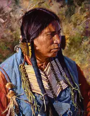 Martin Grelle, Cheyenne Sentinel, 2023, acrylic on canvas