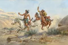 Herman W. Hansen, Apaches on the Trail, watercolor on paper