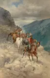 Herman W. Hansen, Horse Drive on a Mountain Trail