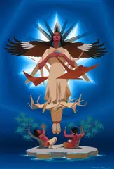 Oscar Howe, Sioux Origin, casein on paper