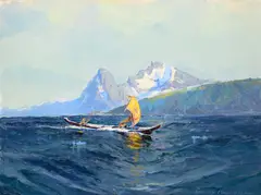 Sydney Laurence, Going to the Potlatch, oil on canvas laid on board