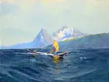 Sydney Laurence, Going to the Potlatch, oil on canvas laid on board