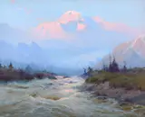 Sydney Laurence, Mt. McKinley at Sunset, oil on canvas