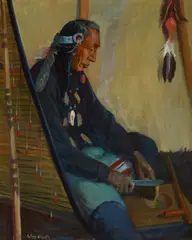 Boss Ribs – Blackfeet by Kathryn W. Leighton, oil on canvas, sold Jul 2025