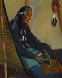 Kathryn W. Leighton, Boss Ribs – Blackfeet, oil on canvas