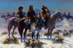 Dan Mieduch, Riding the Outposts of a Nation, 2018, oil on board