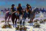 Dan Mieduch, Riding the Outposts of a Nation, 2018, oil on board