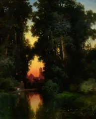 Thomas Moran, Border Gardens, Mexico, 1918, oil on canvas