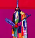 John Nieto, Three Fingers, 1987, acrylic and vinyl on canvas