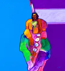 John Nieto, Arapaho, 1988, acrylic and vinyl on canvas