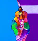 John Nieto, Arapaho, 1988, acrylic and vinyl on canvas