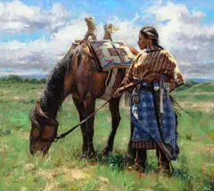 Don Oelze, Her Pony, oil on canvas