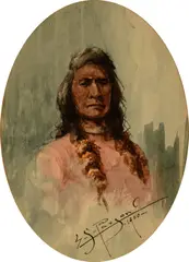 Edgar S. Paxson, Indian Portrait, 1900, watercolor on paper