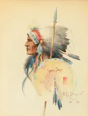 Edgar S. Paxson, Arapaho, 1909, watercolor on paper