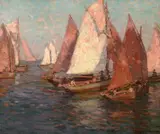 Edgar Alwin Payne, Fishing Fleet, oil on canvas