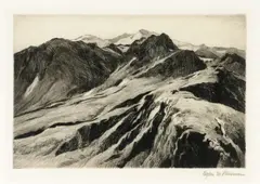 Ogden Pleissner, The Aleutians, drypoint on paper