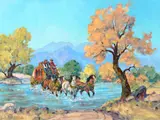 Marjorie Reed, Butterfield Overland Stage, oil on canvas