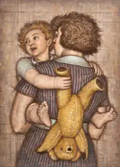 Alfred Janes, Mother and Child, oil on board