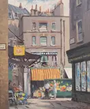 Hugh Boycott-Brown, Shepherds Market, oil on board