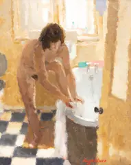 Nigel Casseldine, The Bath Tub, oil on gesso