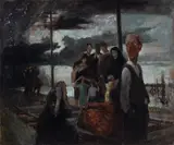 John Copnall, The Going Away, oil on canvas laid on board
