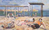Edwin La Dell, Blanes Beach 1957, oil on board