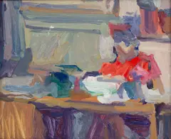 Secretary by Francis Hoyland, oil on board, sold Apr 2026