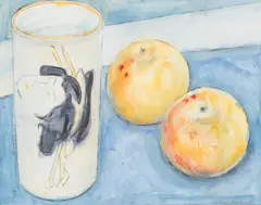 Michael Rothenstein, Fruit and Japanese Vase, watercolour