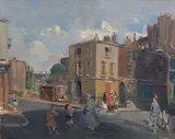 Rodney Joseph Burn, A Chelsea Street, oil on canvas, laid on board