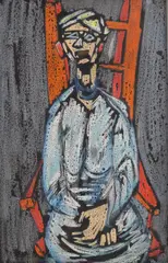 Anne Yeats, Boy on Chair, mixed media