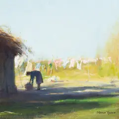 Thomas Ryan, Washing Line, oil on board