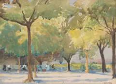 Cosmo Clark, Avignon 1958, watercolour