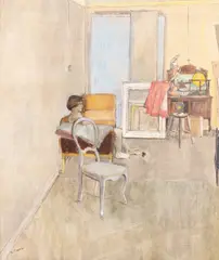 Kennerth James Gribble, Seated Model in Studio, oil on canvas