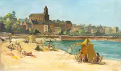 Jack Bridger Chalker, Plage du Prievre Dinard, oil, 29.5 x 50cm