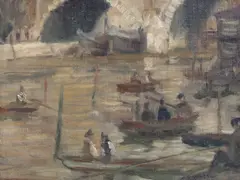 Denis George Knowland, Boating on the Seine, oil